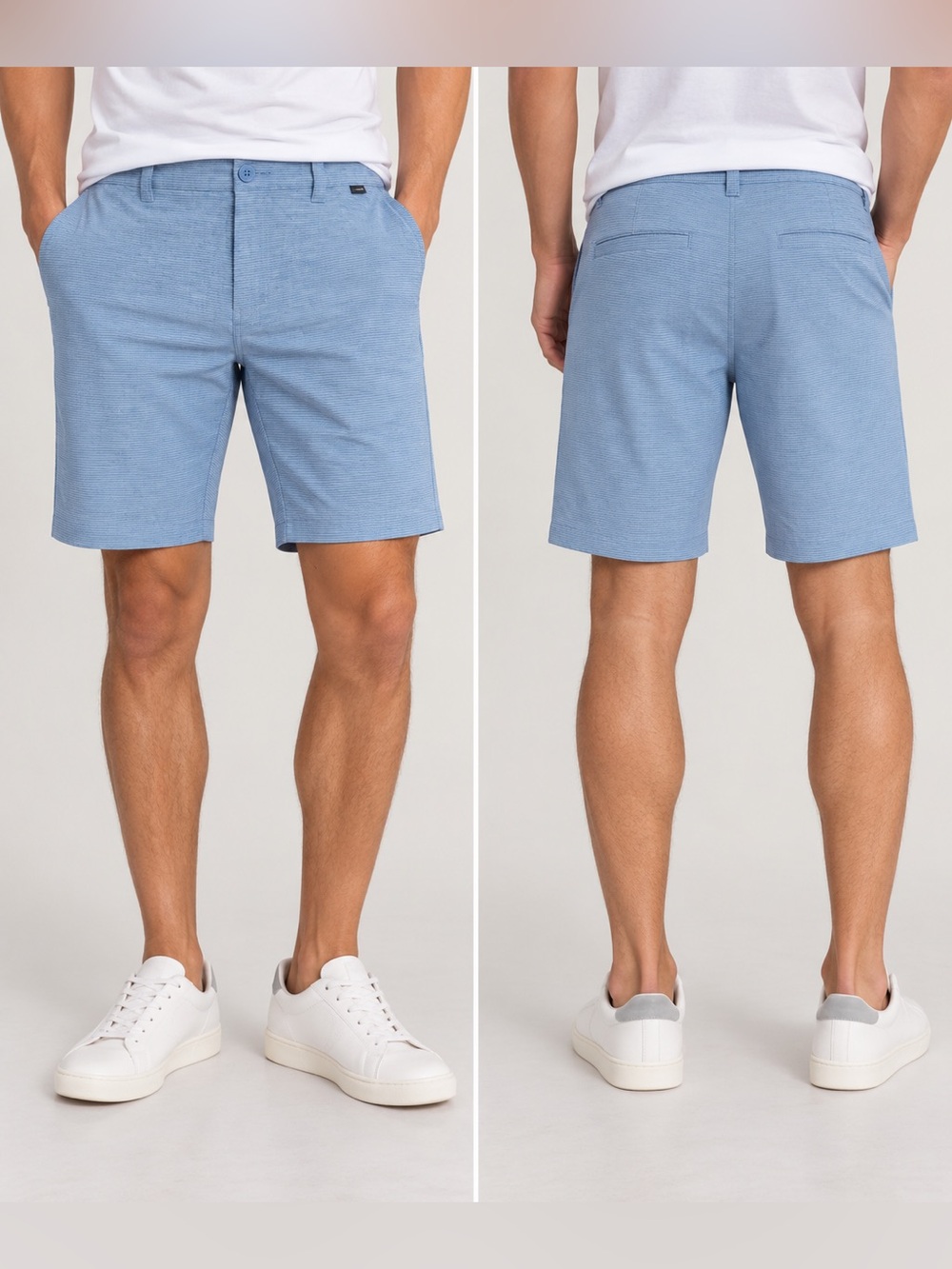 Travis Mathew Light Blue Flat Front Performance Shorts
